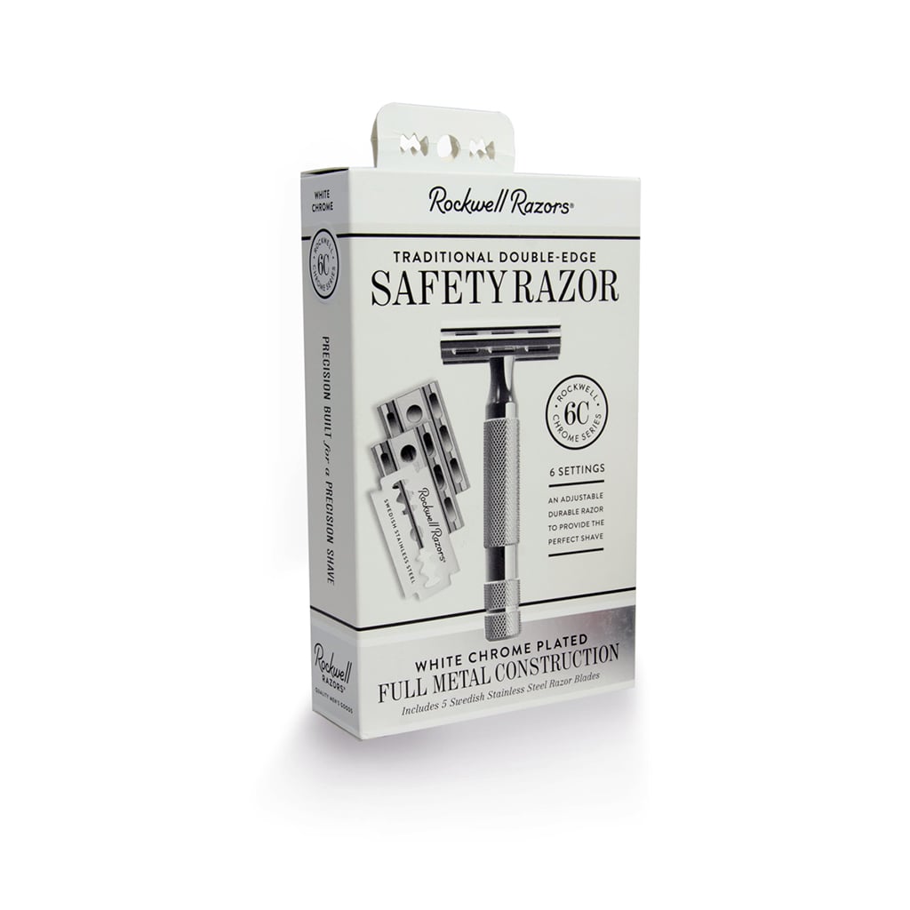 Rockwell 6C Adjustable Safety Razor - White Chrome (Beginner Friendly)