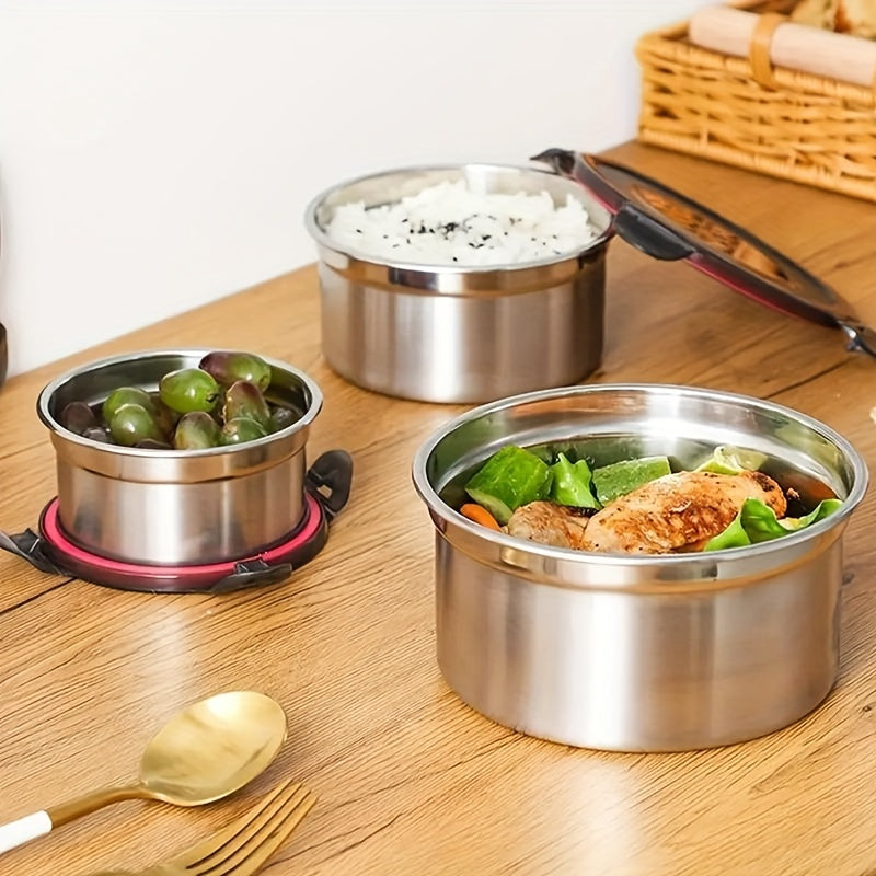 Set de recipientes de acero inoxidable, 3 piezas