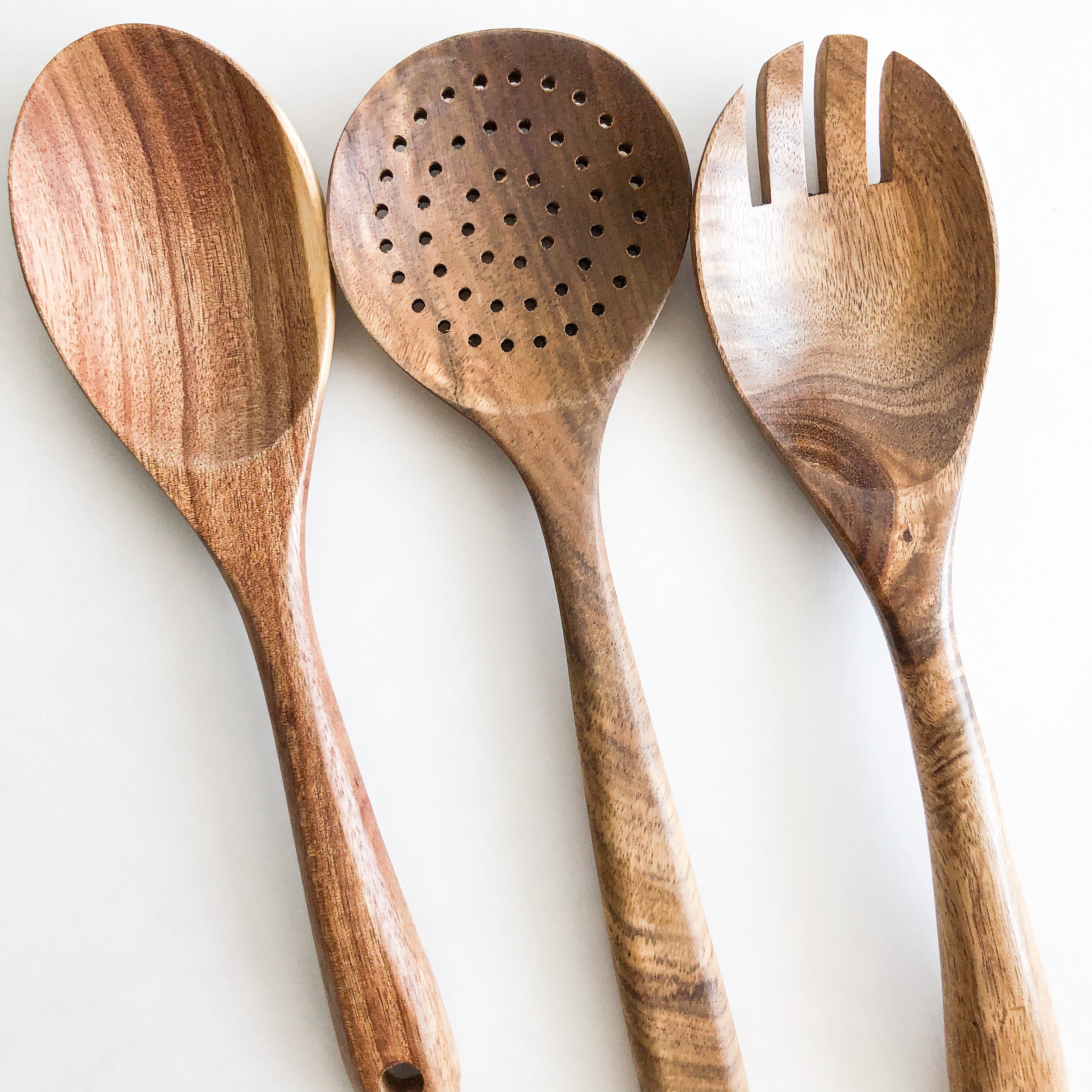 Set de utensilios de cocina de madera de acacia, 5 piezas