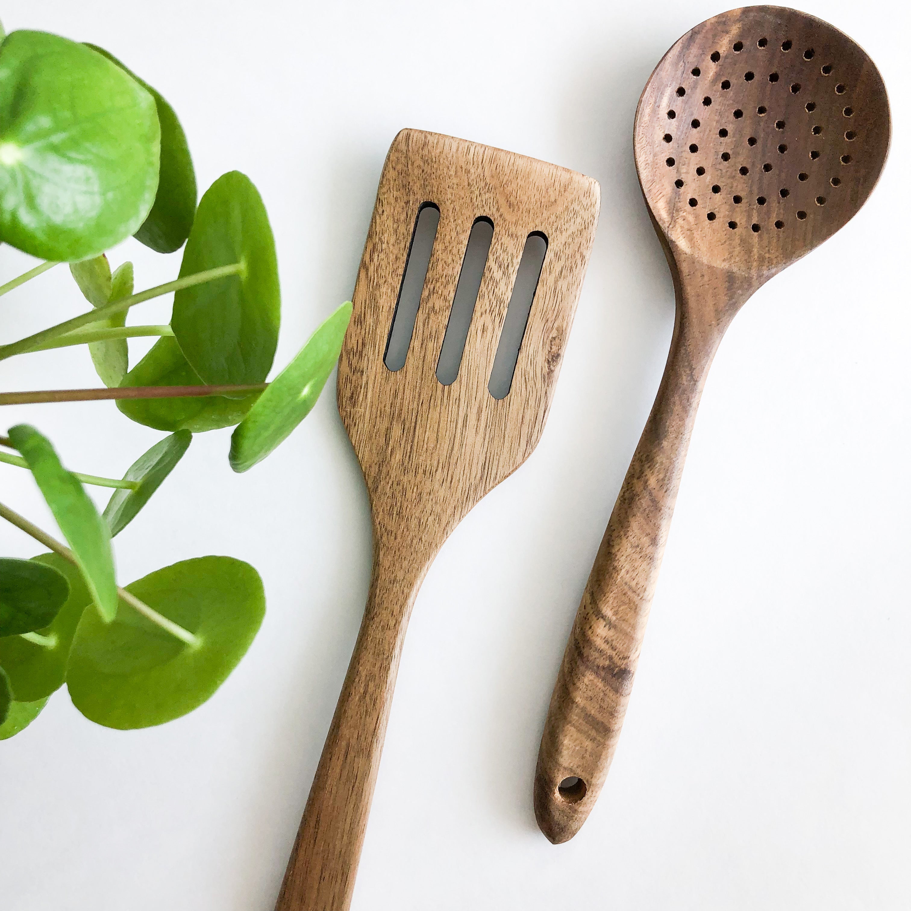 Set de utensilios de cocina de madera de acacia, 5 piezas