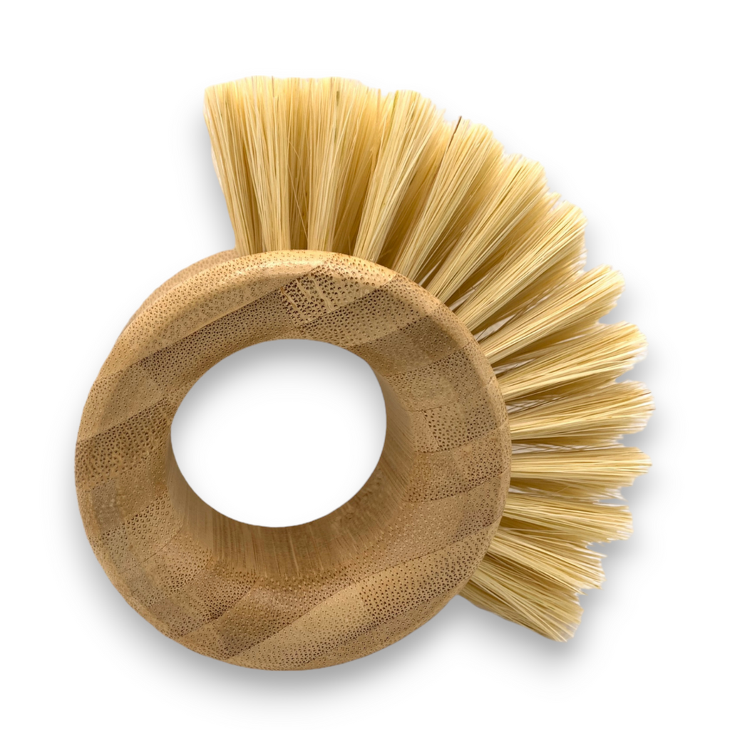 Cepillo de bambú para verduras, cerdas de sisal
