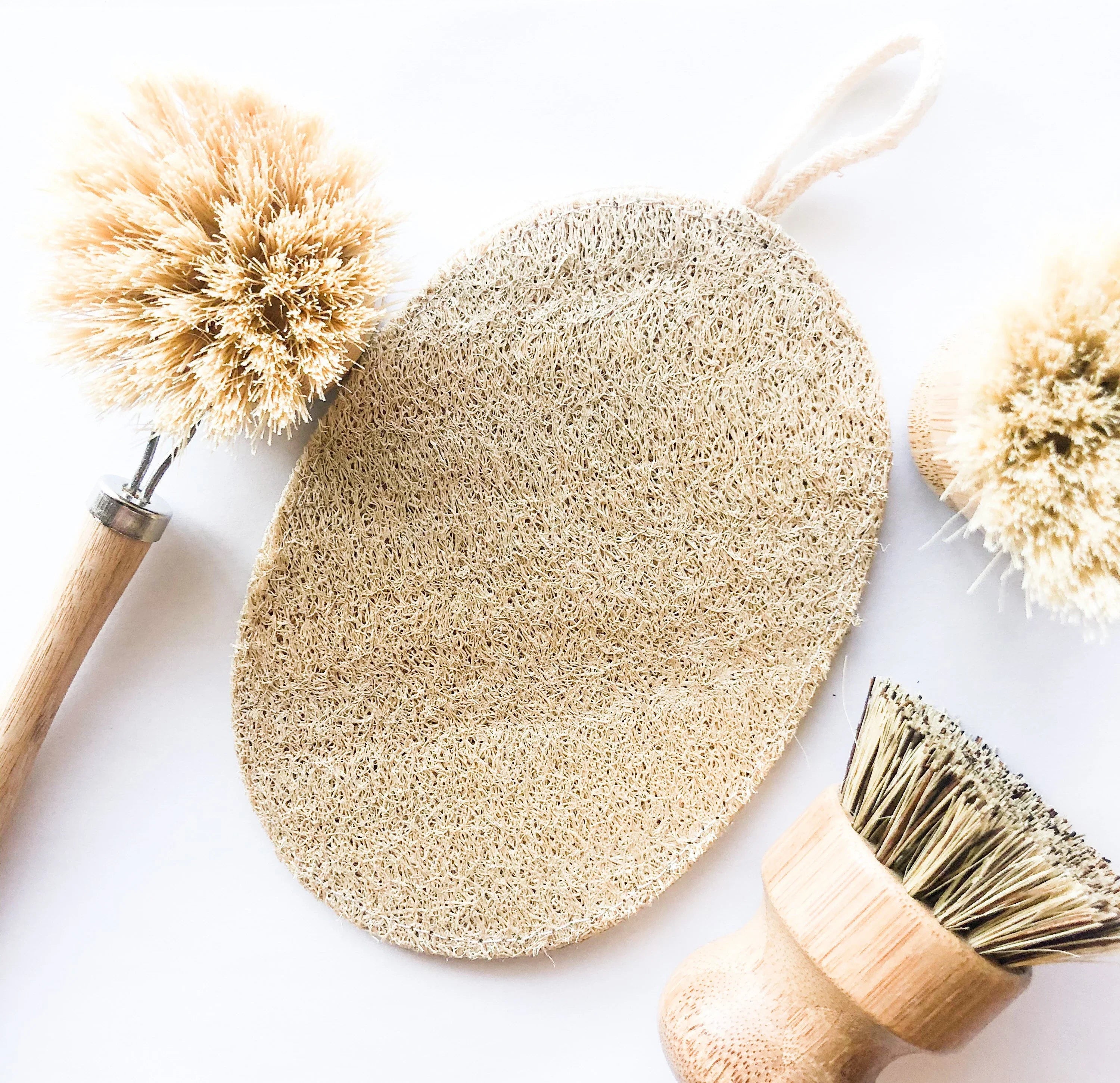 Natural Loofah Sponge-Organic Sustainable Bath & Body Sponge-Zero Waste Plastic Free Large Luffa Kitchen Scrub